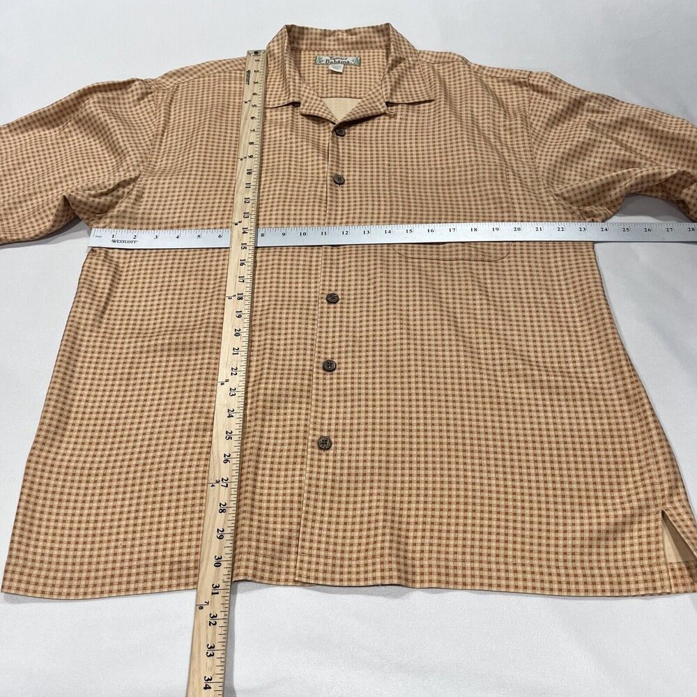 Vintage Tommy Bahama Men Orange Hawaiian Short Sleeve 100% Silk Shirt Large Flaw - Picture 7 of 7